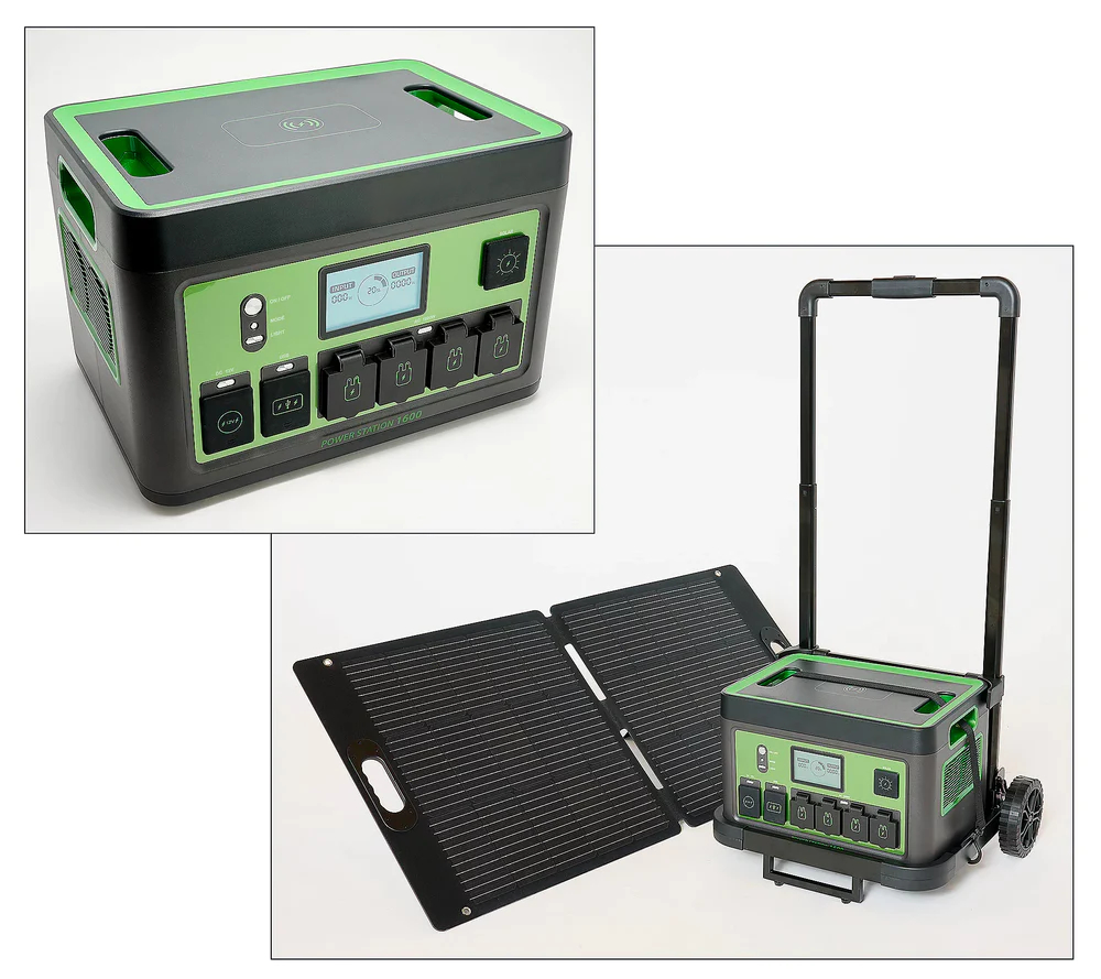 💝New Year Clearance,Buy 1 Get 1 Free 💝 HALO 1600Wh Power Station with 11 Outlets & 100W Solar Panel & Trolley