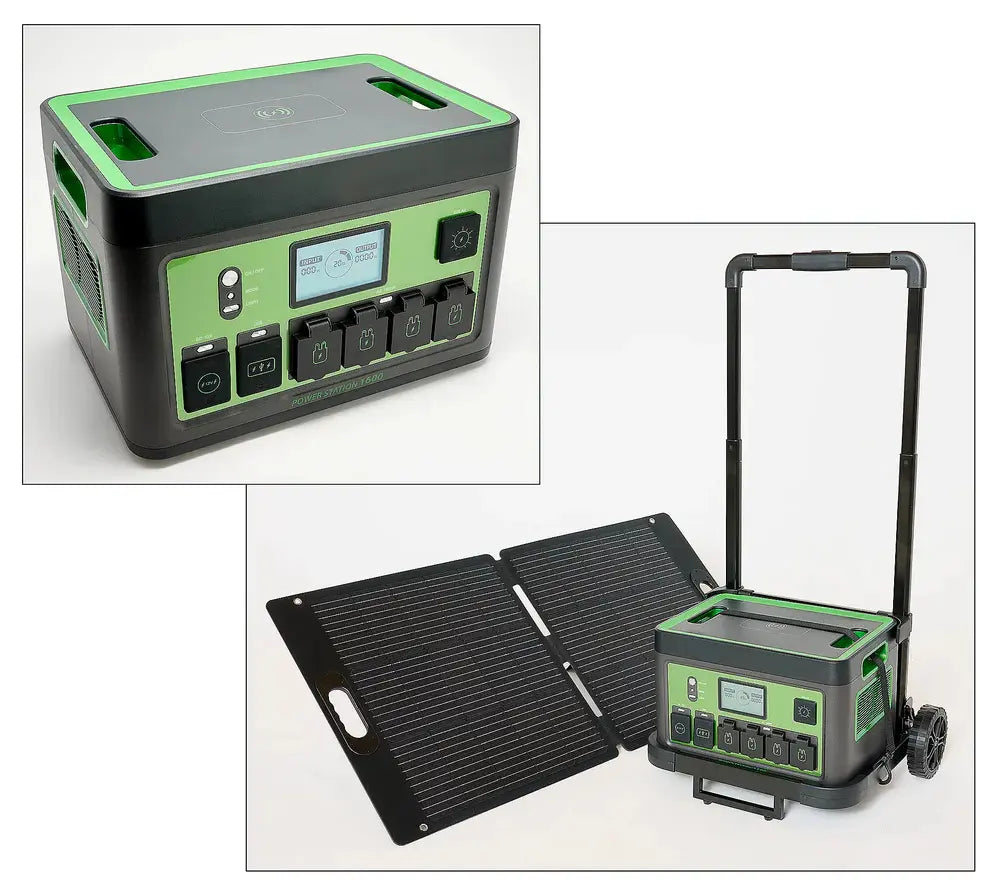 💝New Year Clearance,Buy 1 Get 1 Free 💝 HALO 1600Wh Power Station with 11 Outlets & 100W Solar Panel & Trolley